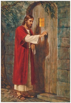 Jésus à la porte Religieuse Christianisme Peinture à l'huile
